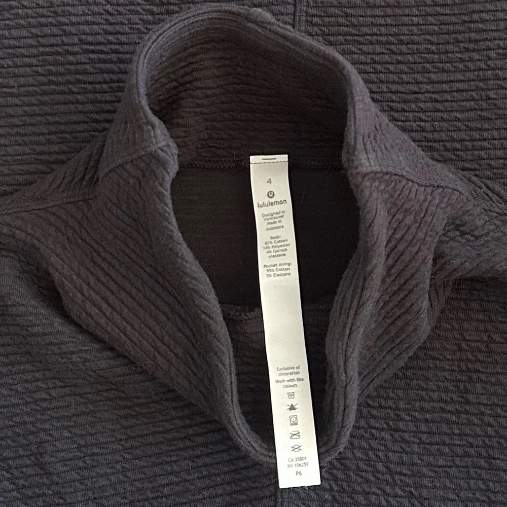 Lululemon Call For Cozy Dress Black Ribbed Sz 4 - Picture 7 of 10